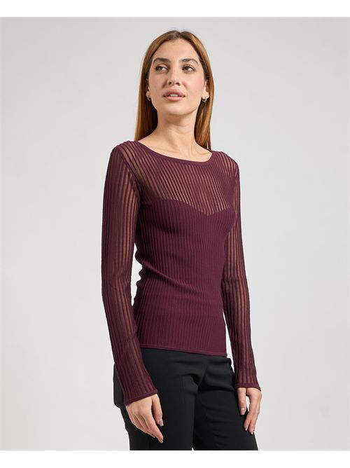 Maglia aderente donna Patrizia Pepe con dettagli trasparenti PATRIZIA PEPE | 8K0305-K143M536
